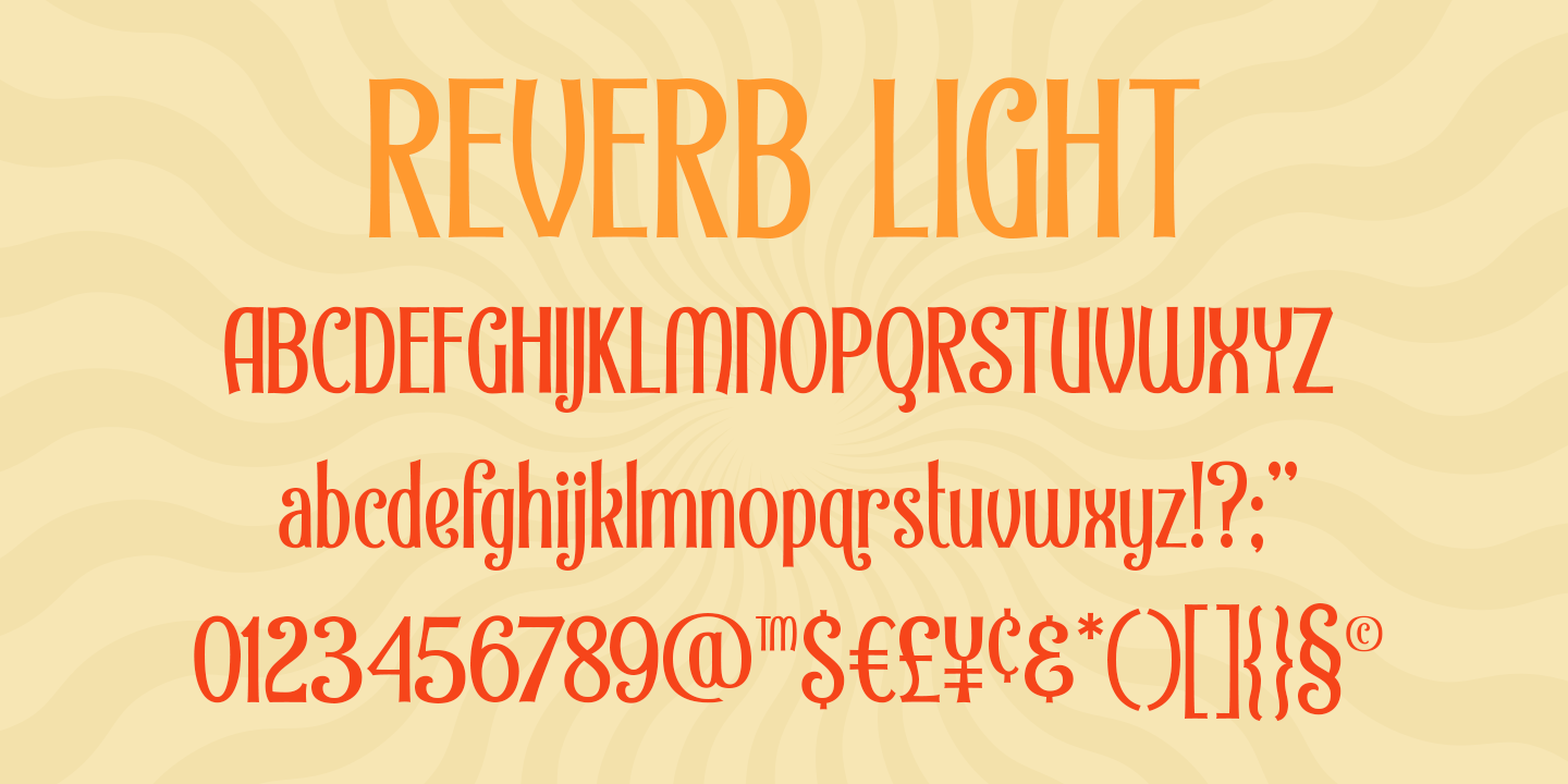 Пример шрифта Reverb Light